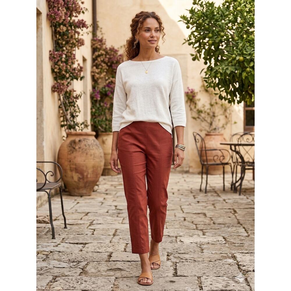 J. Jill Womens 18 Minimalist Career Office Staple Zip Pocket Cropped Pants - Picture 2 of 12
